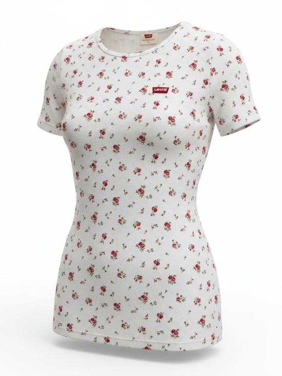 Levi's Tops - Levi's Cream Floral Short-Sleeve Tee